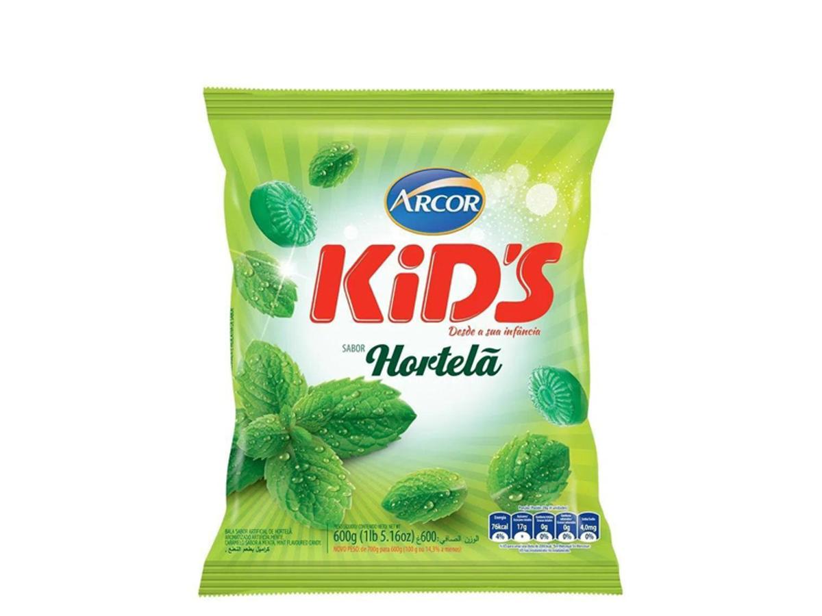 10544 - BALA ARCOR KIDS HORTELA 500GR 1X500GR