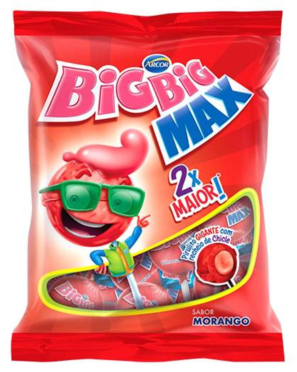 10801 - PIRULITO ARCOR BIG BIG MAX MORANGO 1X24X25GR
