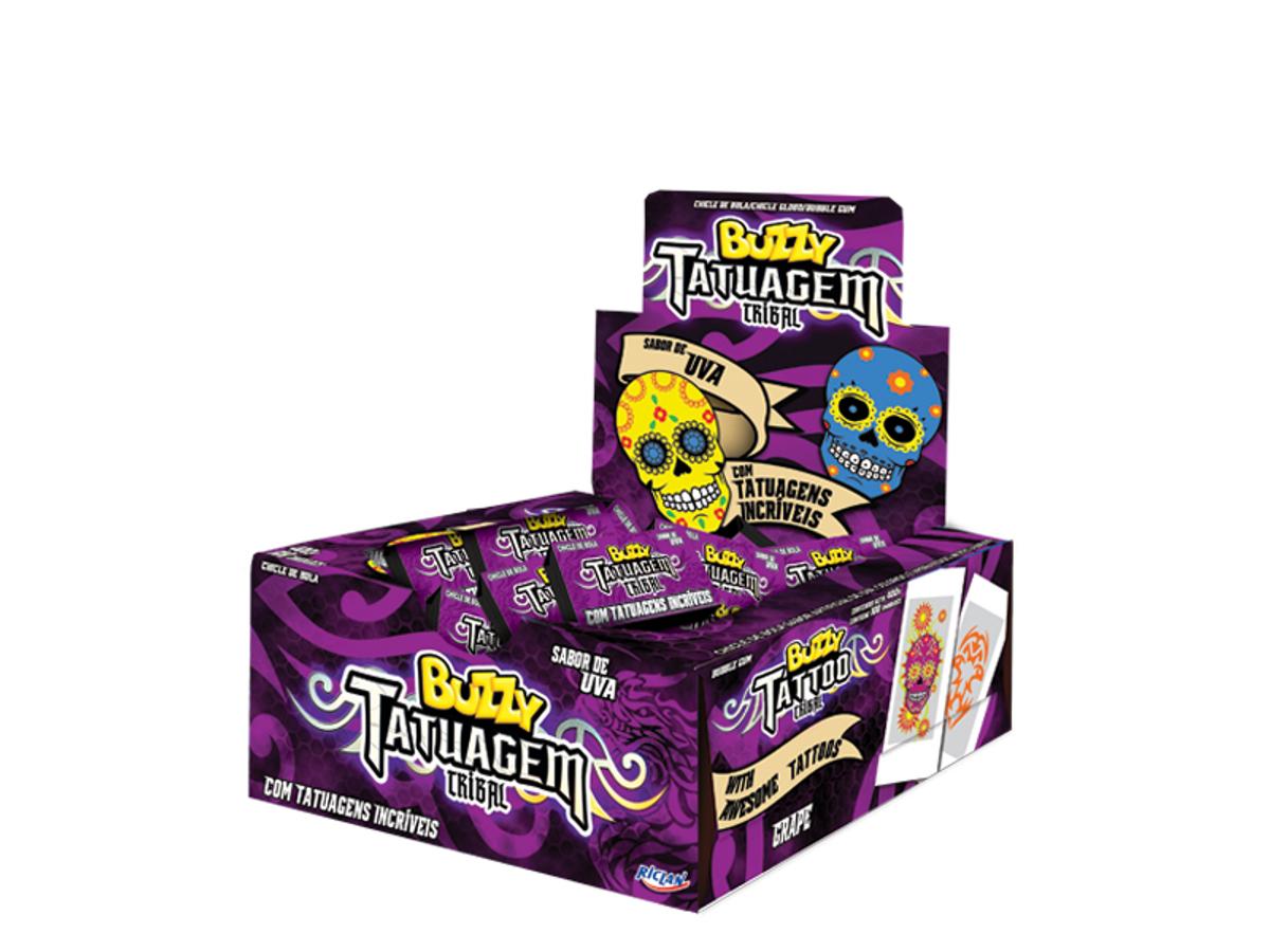 9520-CHICLE BUZZY TATTOO TRIBAL UVA 1X100UN