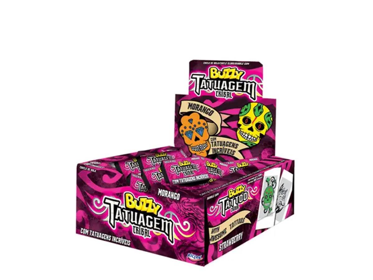 11244-CHICLE BUZZY TATTOO TRIBAL MORANGO 1X90UN