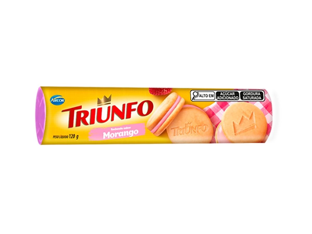 10764 - BISC. TRIUNFO RECHEADO MORANGO 1X120GR