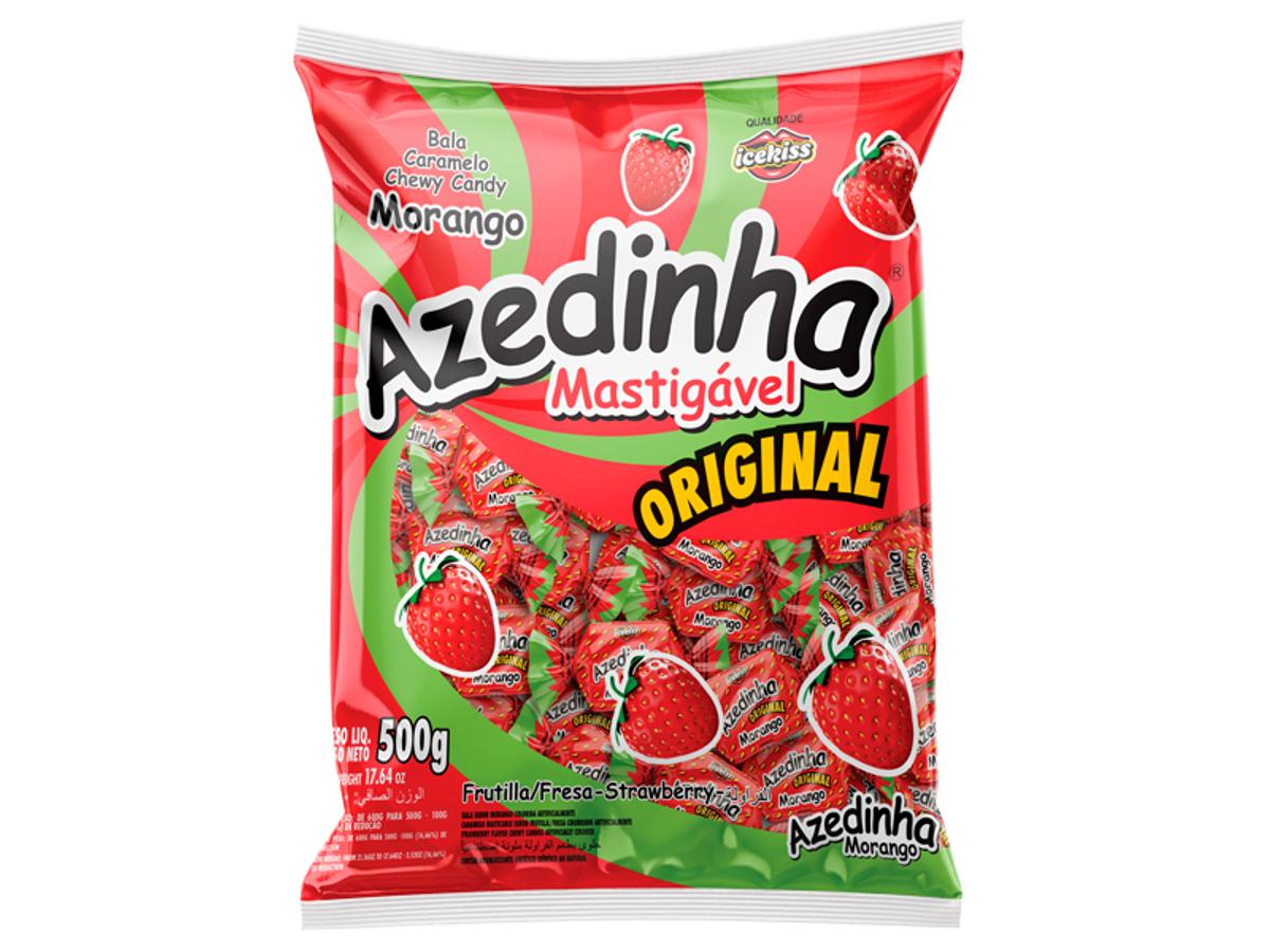 10100-BALA ICEKISS MASTIGAVEL AZED. MORANGO 1X500GR