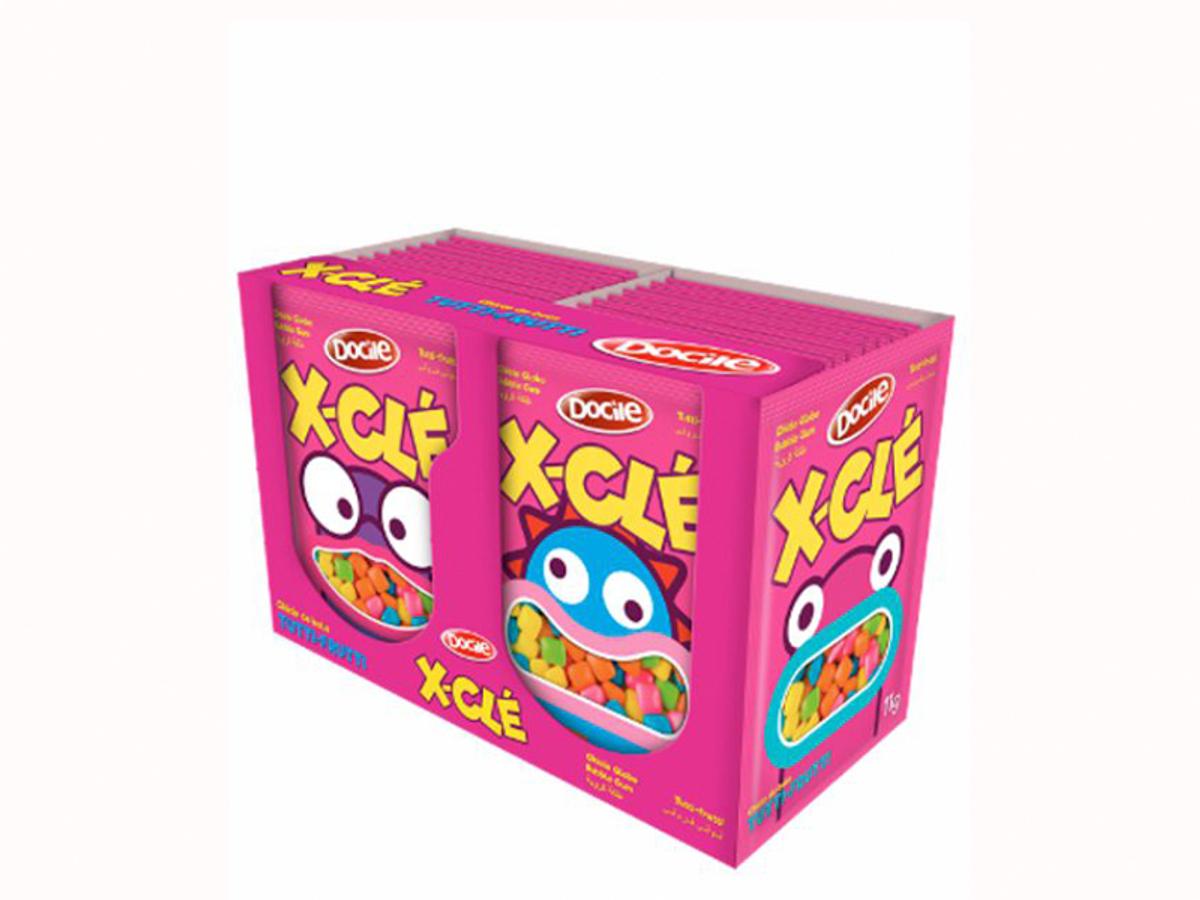 5564-DOCILE MINI CHICLE X CLE TUTTI-FRUTTI 1X24X11G