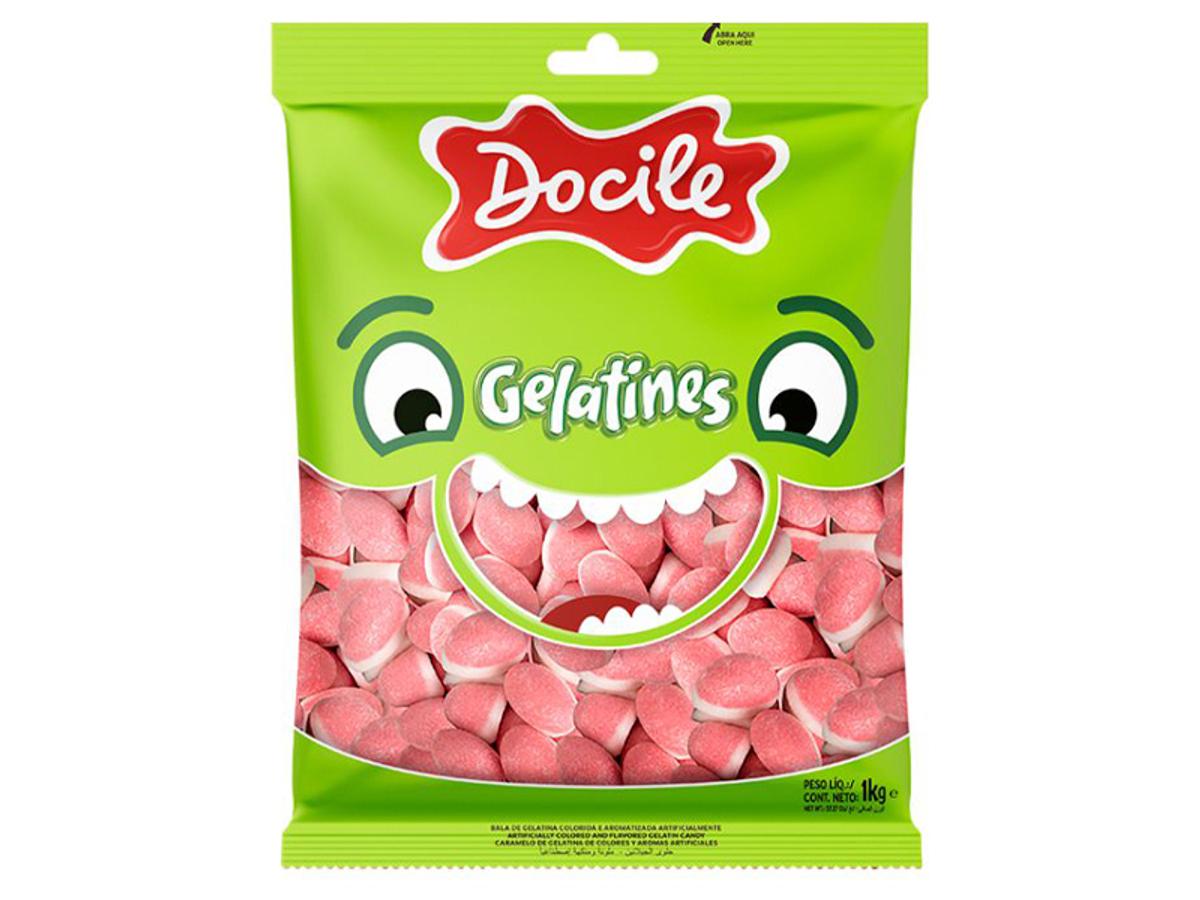 8312-DOCILE PCT 1KG GELATINA BEIJO MORANGO 1X1KG