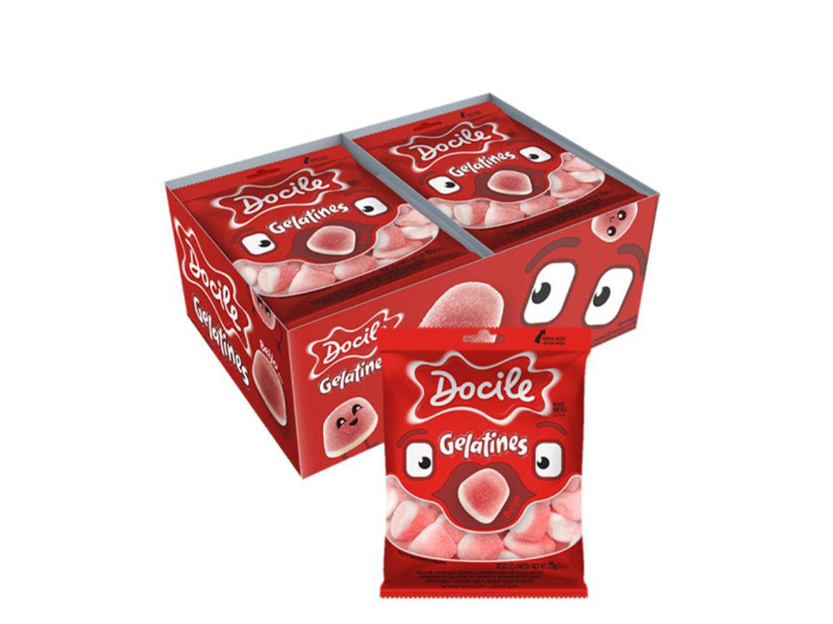 8451-DOCILE DISP. GELATINA MINI BEIJO 15GR 1X12X15GR