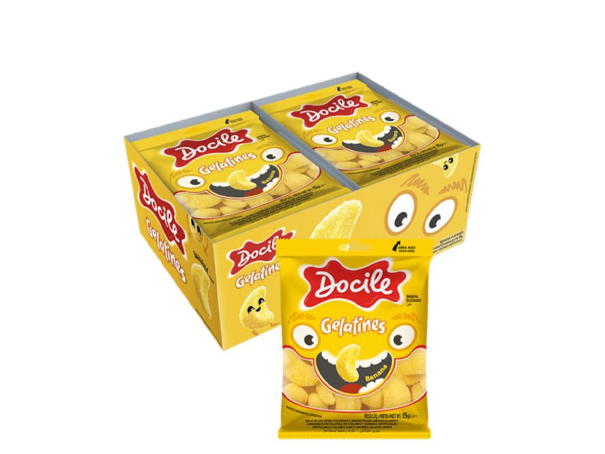 8380-DOCILE DISP. GELATINA MINI BANANA 15GR 1X12X15GR
