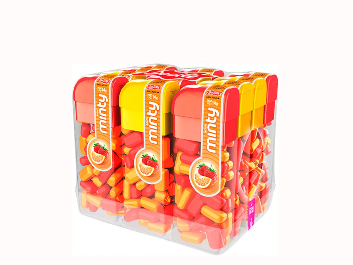 9202-DOCILE PAST. MINTY POTE LARANJA+MORANGO 1X12X14G