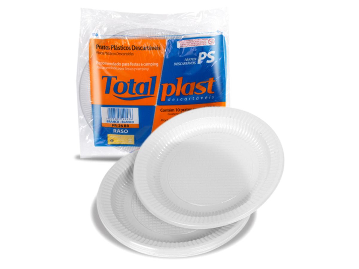 6412-PRATO PLAST.TOTAL PLAST PR-26 C/10 BRANCO 1X10UN