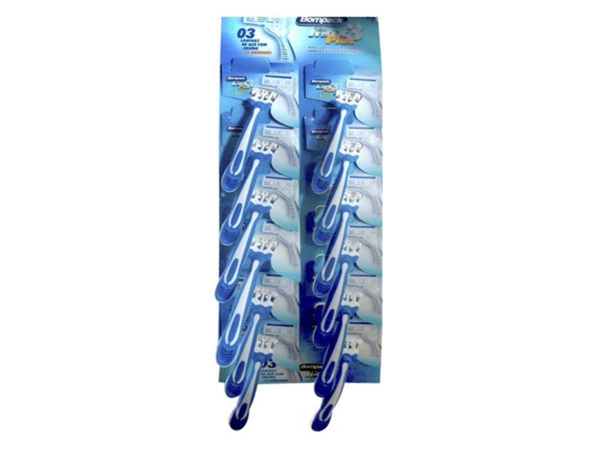 8324-APARELHO BARBEAR BOMPACK MAX 3 LAMINAS 1X12UN