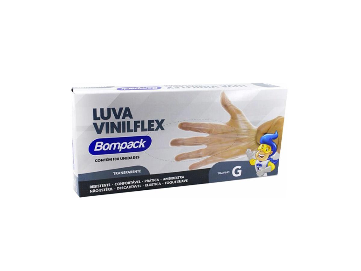 9235-LUVA VINILFLEX SEM PO G BOMPACK 1X100UN