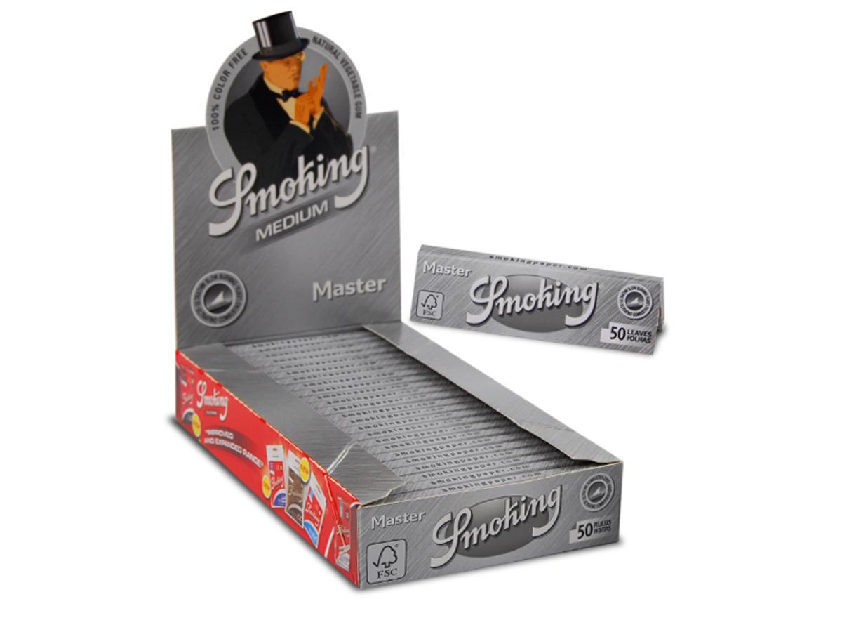 10039-SMOKING PAPEL CIGARRO MASTER MEDIUM (PRATA) 1X25X50FLS